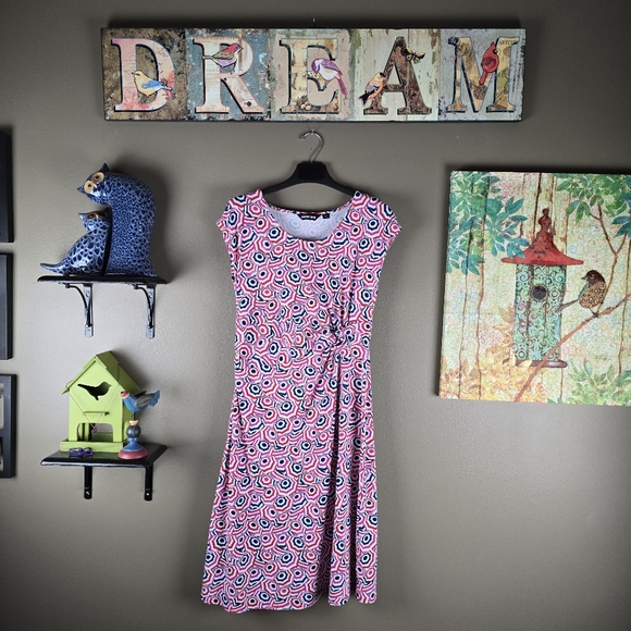 Lands' End geometric print knot dress  medium tall (10-12) - Picture 1 of 13
